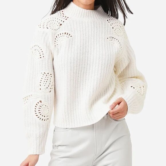 NWT VINCE Women's Crochet Mock Neck Sweater $525 - Picture 4 of 6